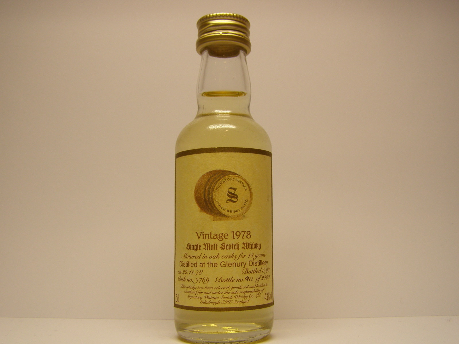 SMSW 14yo 1978-1993 "Signatory" 5cl 43%vol